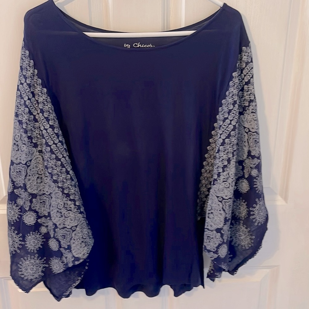 Chico’s Flowing Navy Blouse